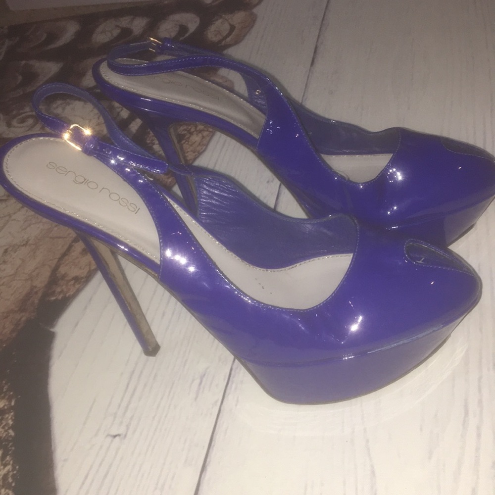 Sergio Rossi Bright Blue SlingBack Heel